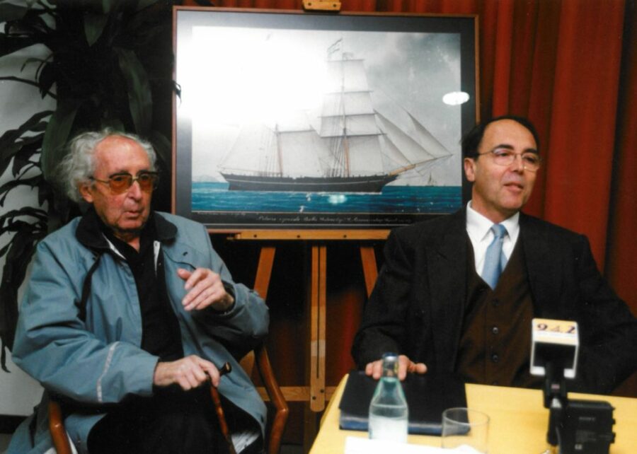 En Josep Bernat, amb el seu pare.