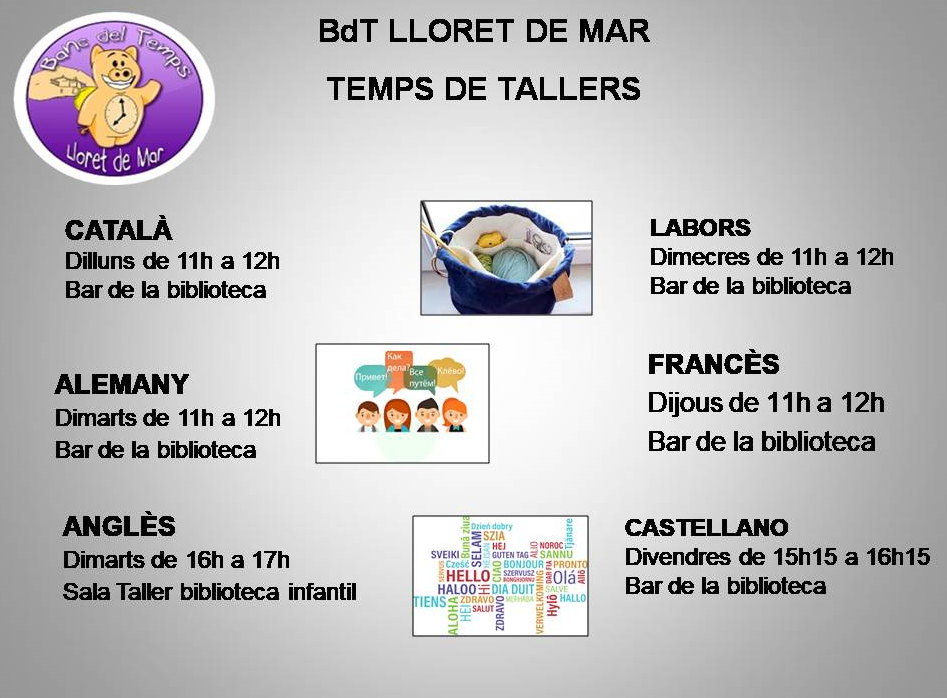 El cartell dels tallers del Banc del Temps