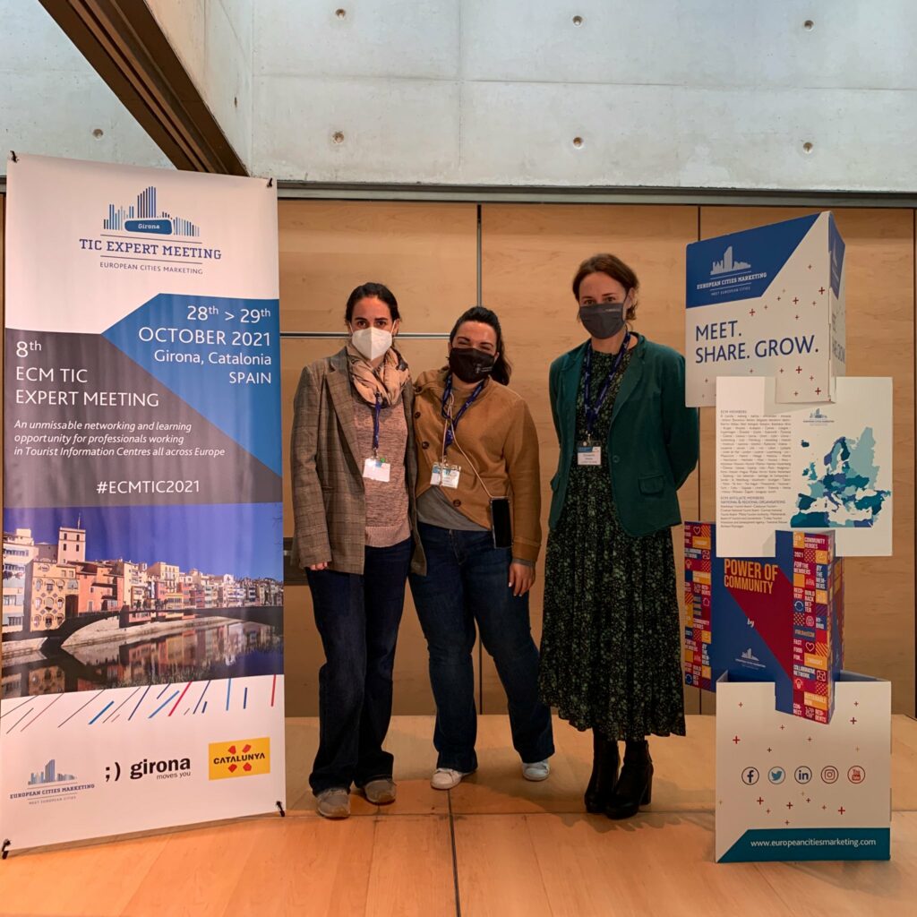 Les representants de Lloret Turisme, a la trobada d'oficines d'Europa a Girona.