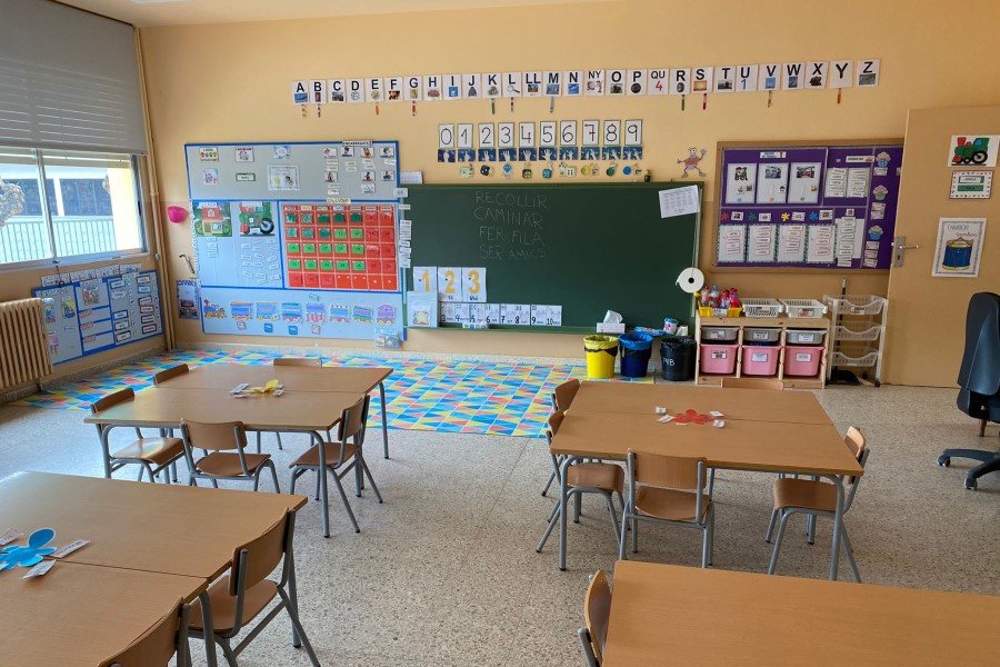 Una classe de l'escola Pere Torrent