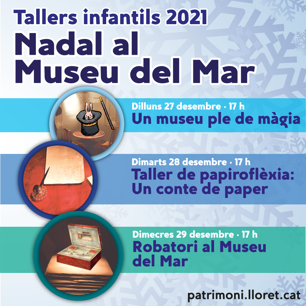 Cartell dels tallers infantils de Nadal al Museu del Mar.