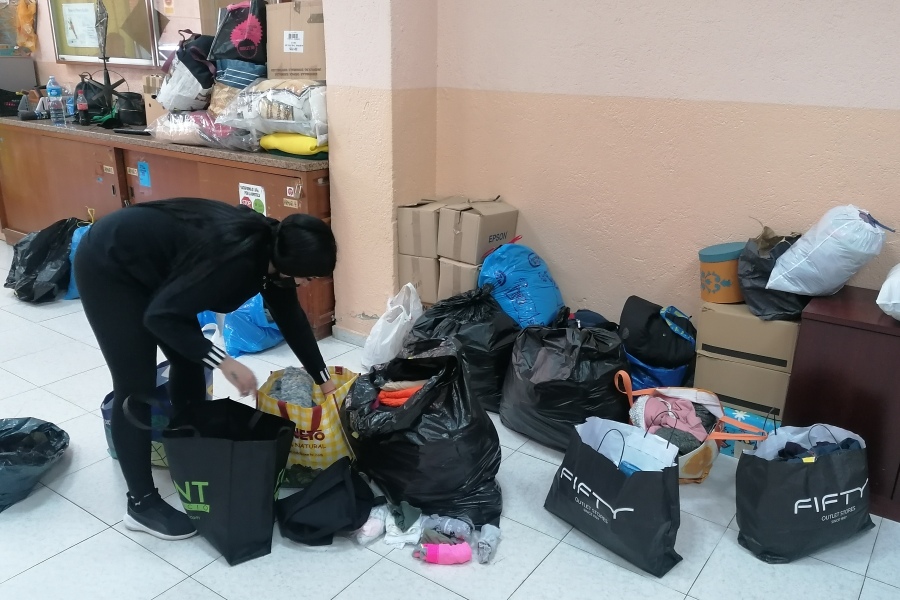 Recollida béns de primera necessitat per Ucraïna al Centre Cívic del Molí