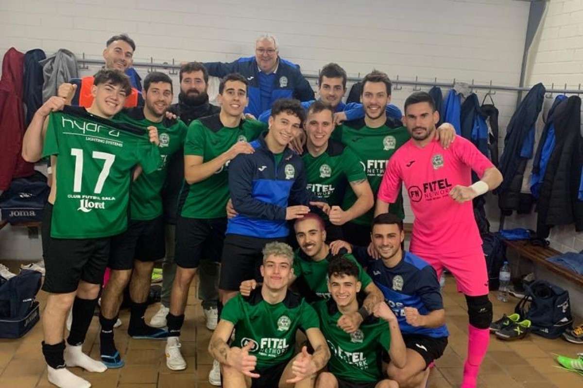 L'equip després del partit (Club Futbol Sala Lloret)