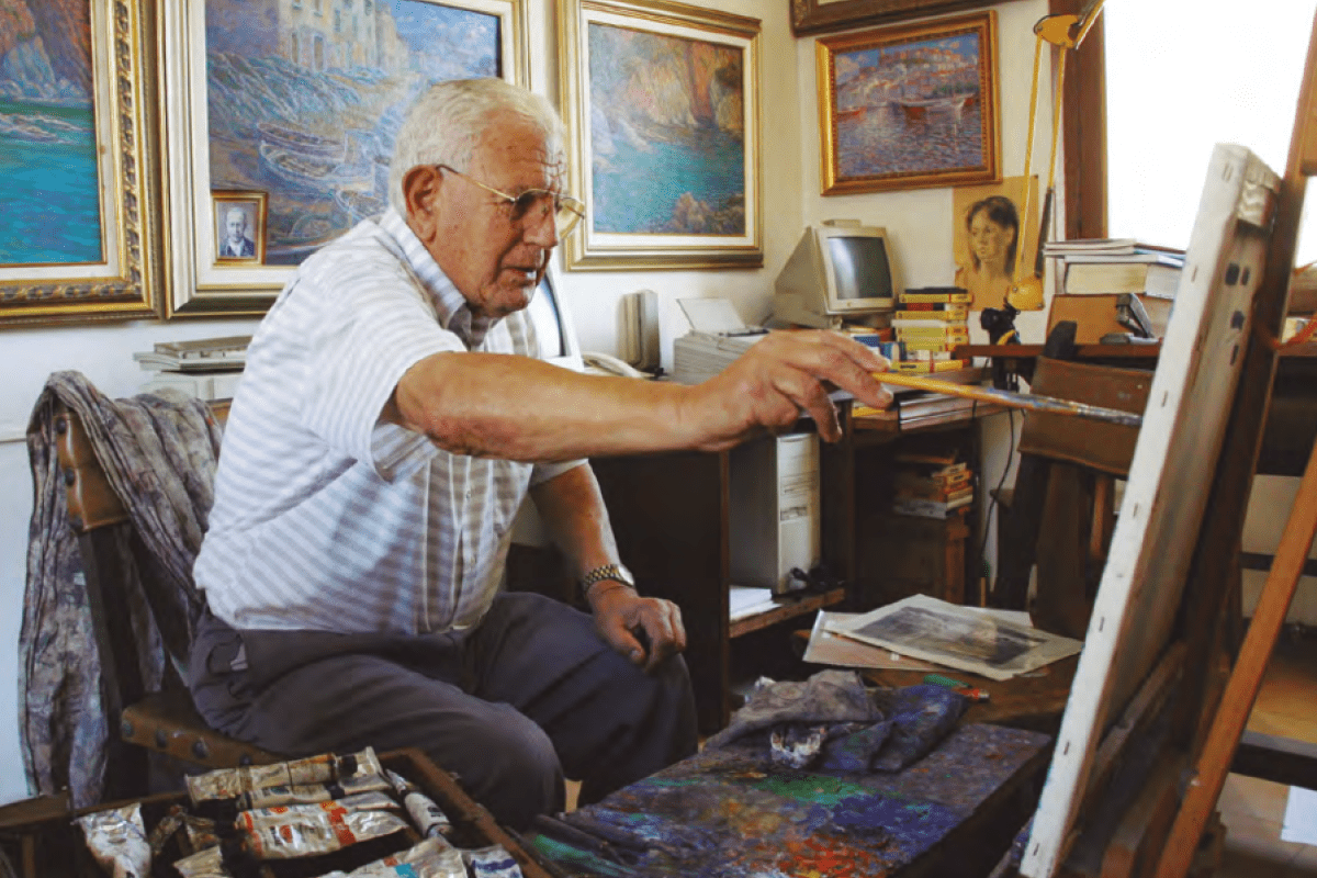 Sala Lloberas al seu estudi Albert Mas Nicolau