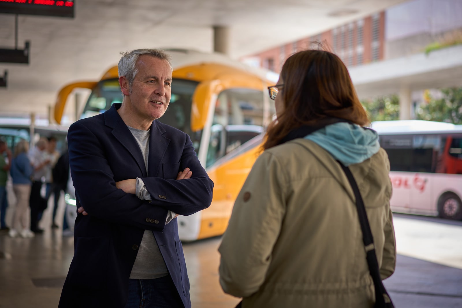 Frederic Guich a la terminal d'autobusos de Lloret
