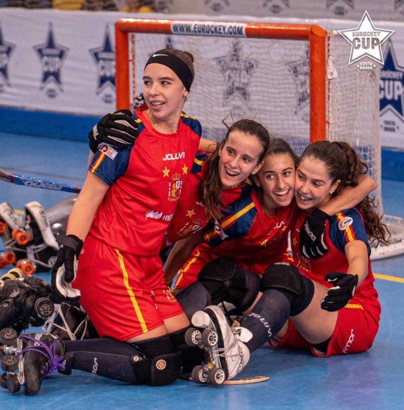 La selecció espanyola, guanyadora de la categoria femenina (Eurockey Cup)