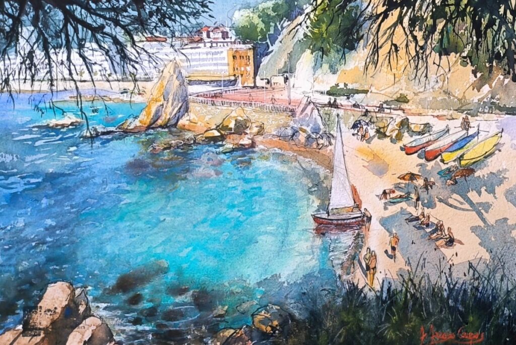 Un dels dibuixos de la trobada (Urban Sketchers Girona)