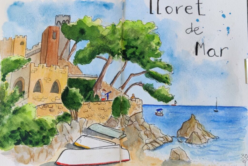 Un dels dibuixos de la trobada (Urban Sketchers Girona)