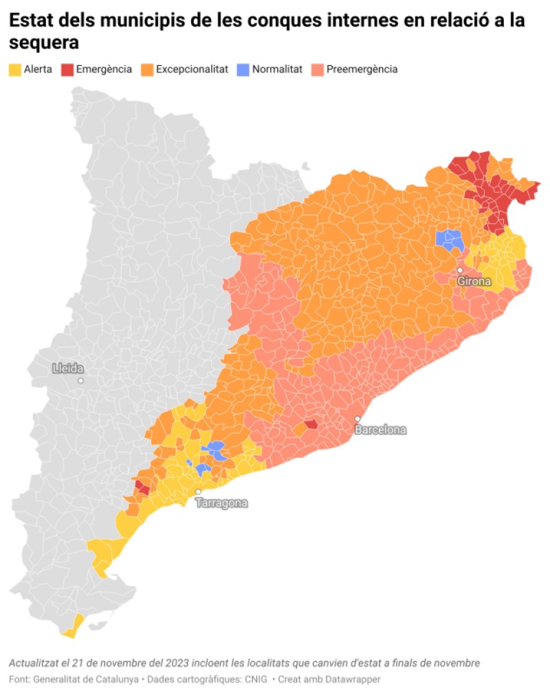 Mapa de la sequera a Catalunya (Guifré Jordan)