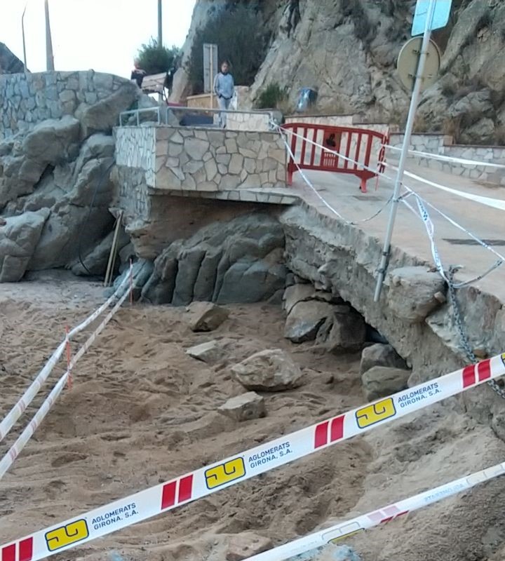 L'estat com ha quedat Sa Caleta (Ajuntament de Lloret de Mar)
