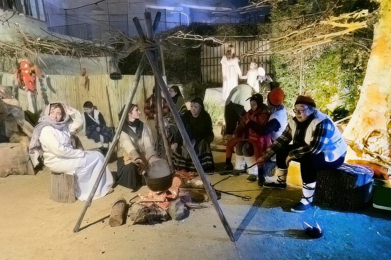 Una de les escenes del pessebre vivent del 2019 a Lloret.