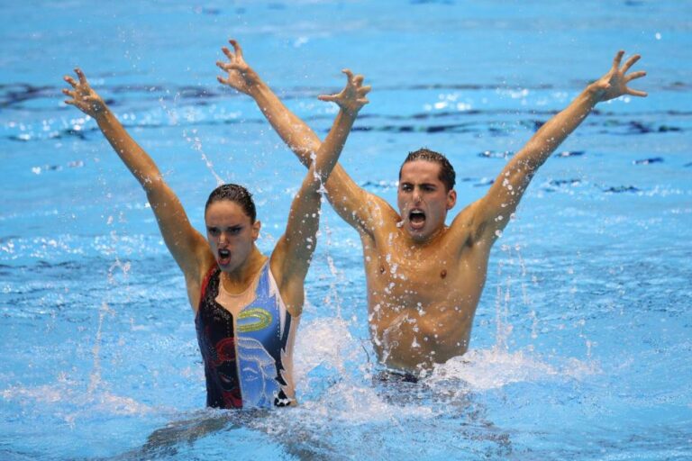 Mireia Hernández i Dennis González, a Doha (Adam Pretty - Getty)