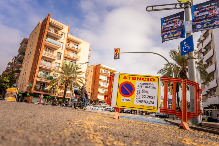 Tanca informativa restriccions de trànsit a Just Marlés