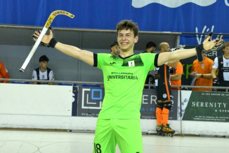 Hugo Laguna en un partit d'aquesta temporada (Club Hoquei Lloret)