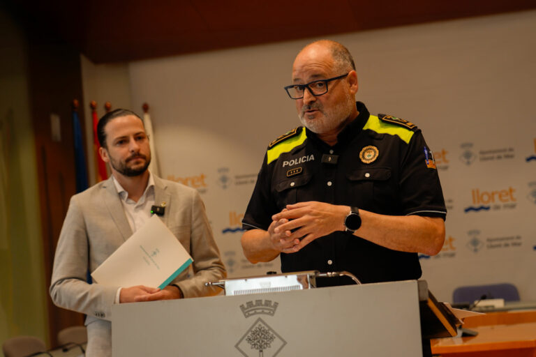 César Martínez, cap de la Policia Local de Lloret de Mar, durant la roda de premsa