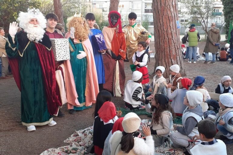 Una escena del pessebre vivent de l'any passat (Col·legi Immaculada Concepció)