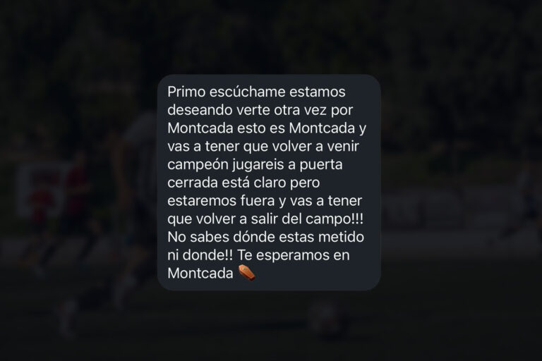 El missatge que ha rebut el llugador de la Juve Lloret agredit