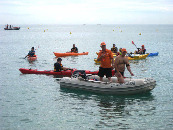 En Cisco, a sobre la barca (Club Natació Lloret)