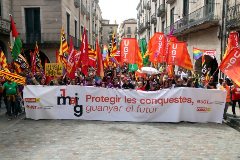 La manifestació d'aquest 1 de maig (ACN)