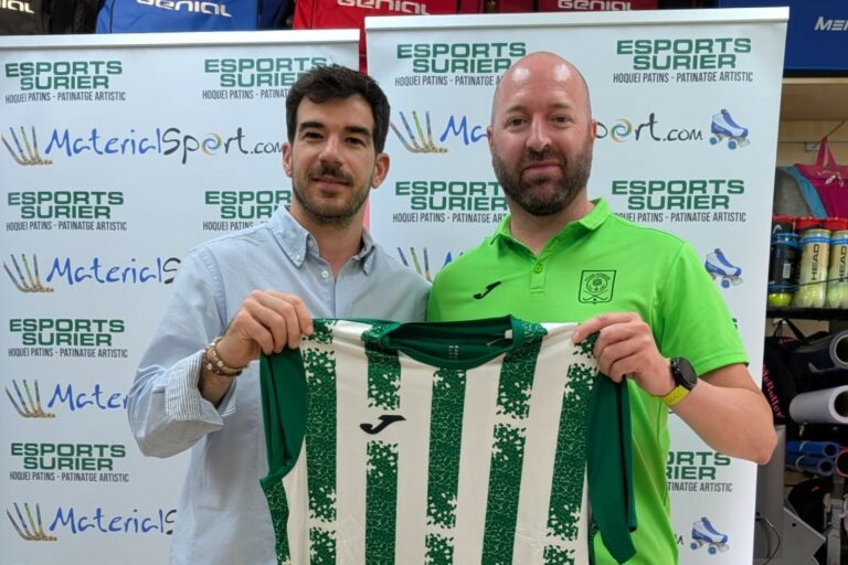 Víctor Crespo amb Xevi Cabanas (Club Hoquei Lloret)