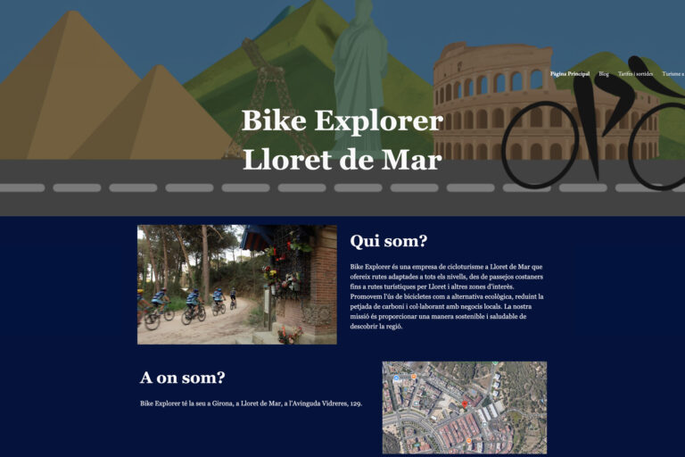 La pàgina web de Bike Explorer