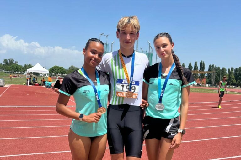 Donna Piza, Marc Rodríguez i Alèxia Carrasco (Club Atletisme Lloret - La Selva)