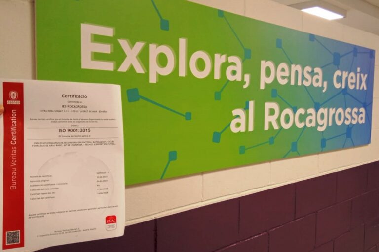 El certificat ISO de l'institut Rocagrossa