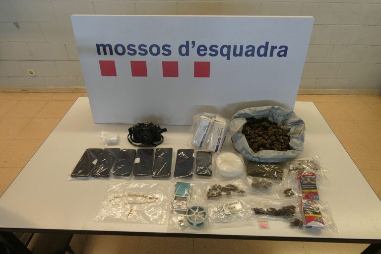 les drogues i altres objectes comissats pels Mossos