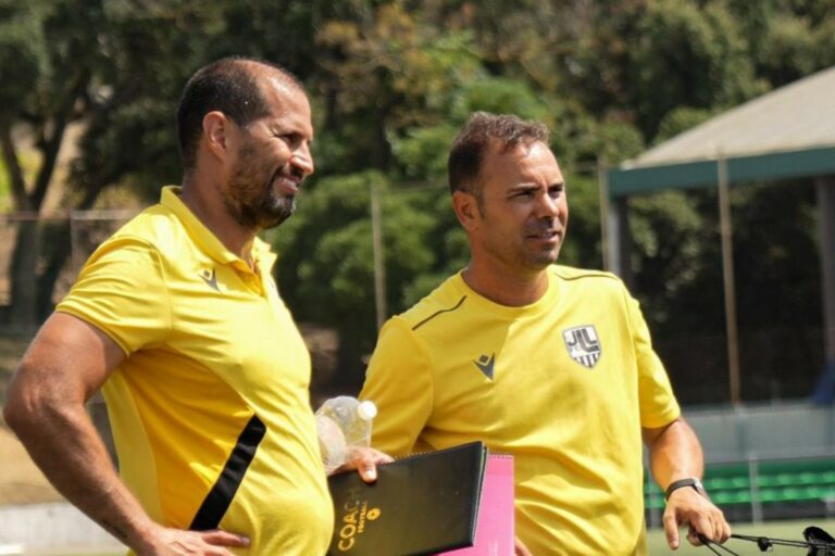 Jordi Cantano, a la dreta, en un entrenament (Juve Lloret)