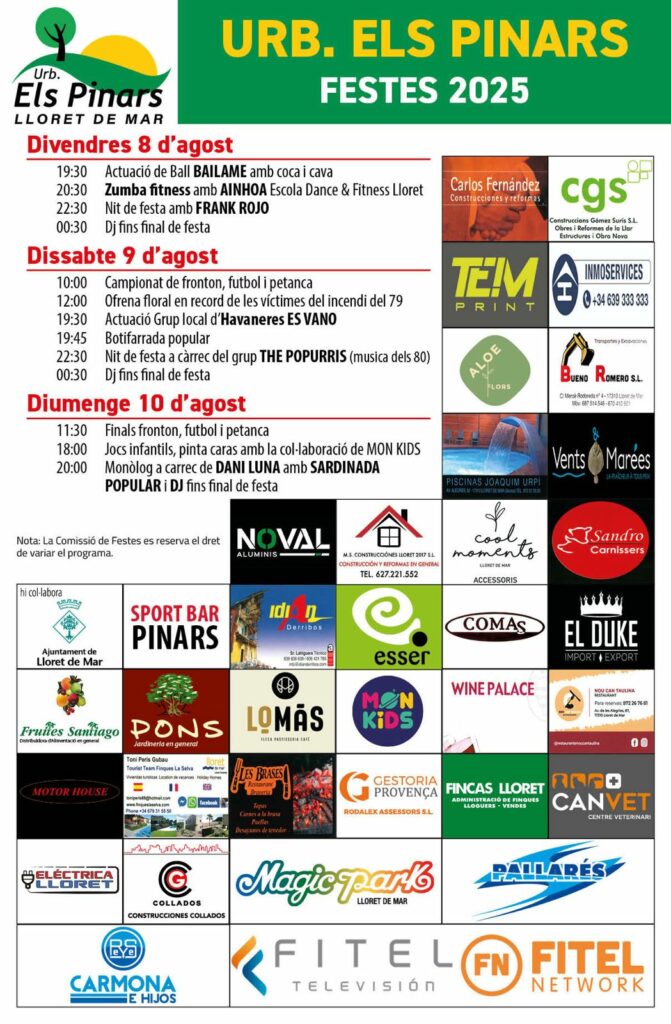 cartell festes pinars