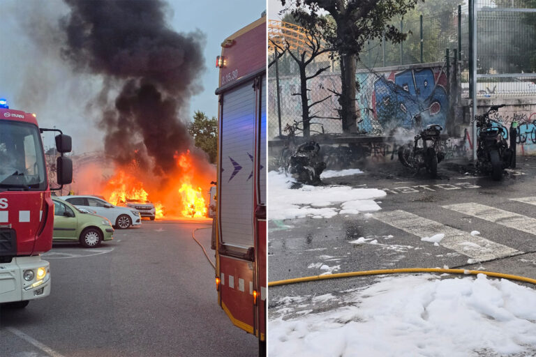 vehicles-cremats-al-pàrquing-del-Pavelló-Municipal-d'Esports-de-Lloret