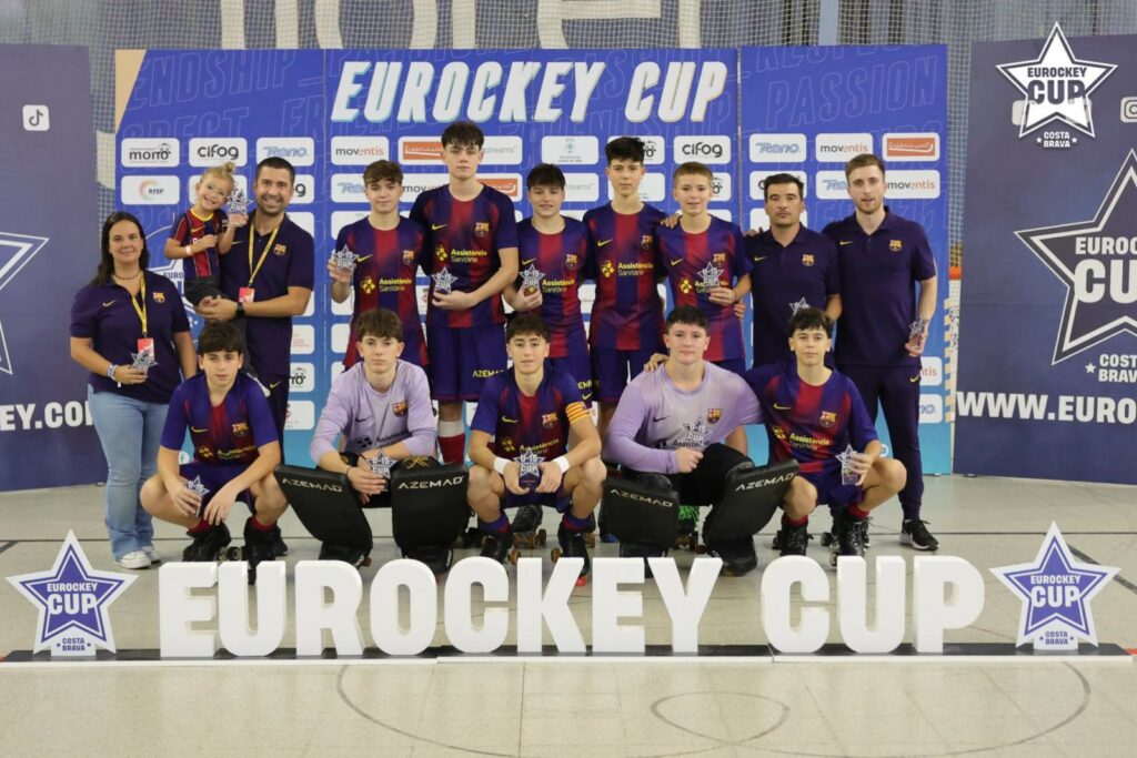El Barça infantil d'Oriol Perarnau amb la medalla (Eurockey Cup)