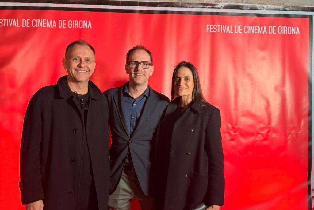 Pere Cabañas, amb el seu germà i la seva dona, al Girona Film Festival
