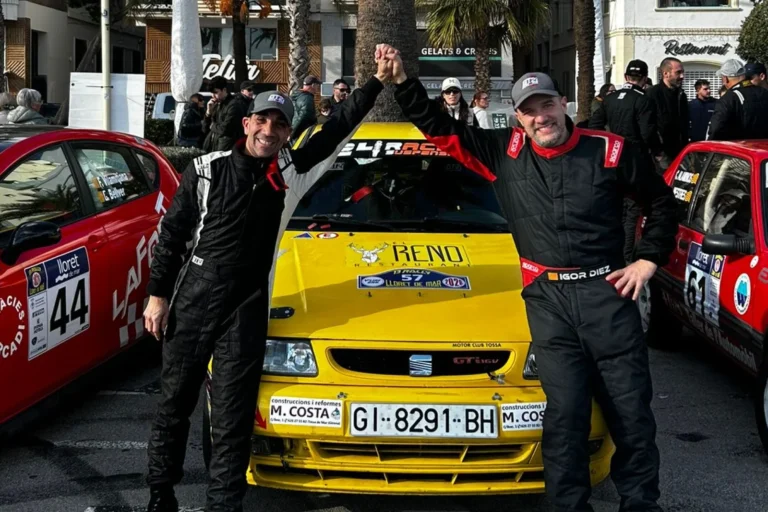 Ígor Díez amb Albert Salmoral en acabar el Rally