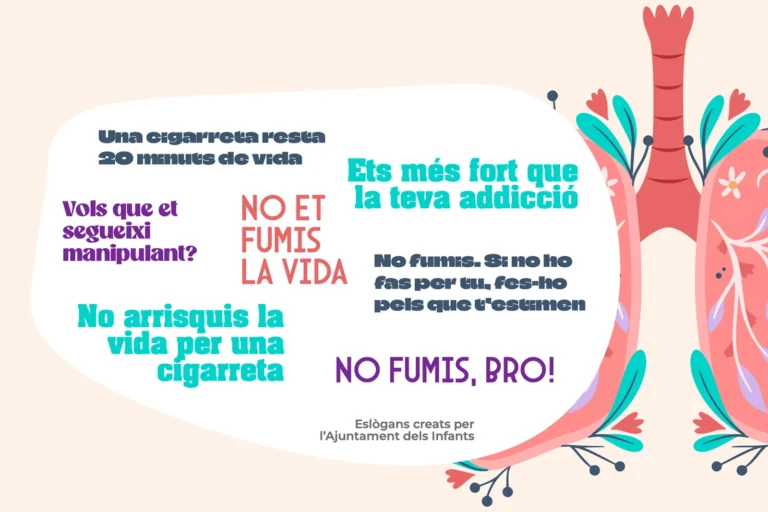 Cartell del programa amb eslògans creats pels infants que formen part de l’Ajuntament dels Infants de Lloret de Mar.