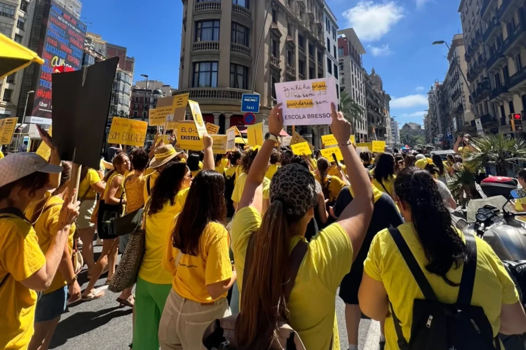 La manifestació a Barcelona, aquest matí (Natàlia Guifré)