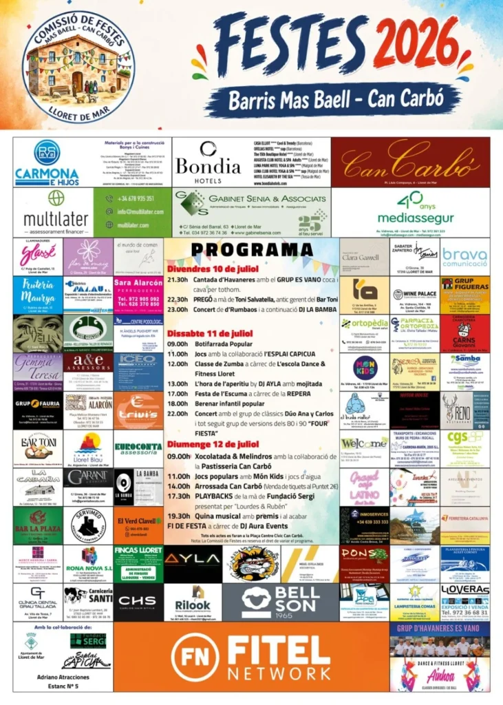 Cartell de les festes de Can Carbó i Mas Baell