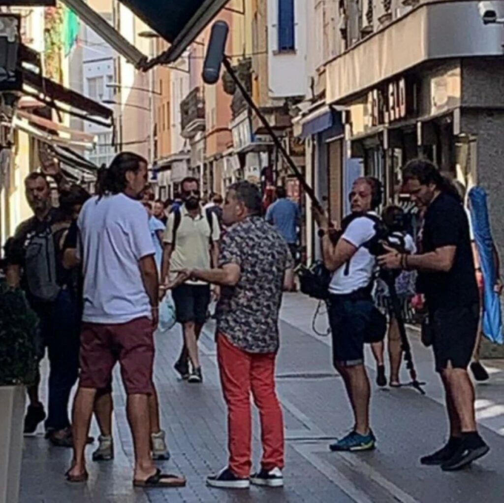 Un moment del rodatge, al carrer de la Vila