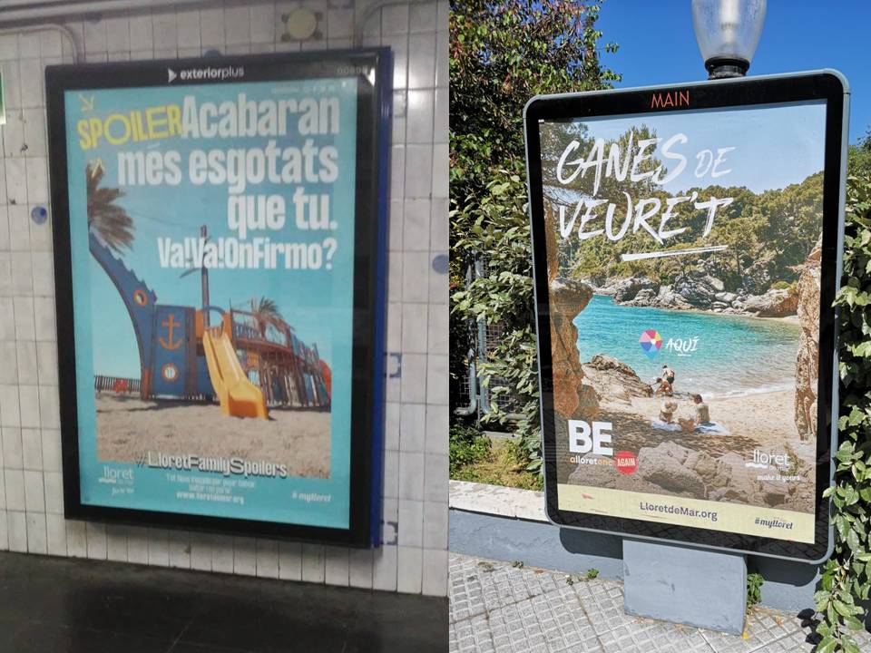 Imatges de les dues campanyes de promoció (Lloret Turisme)