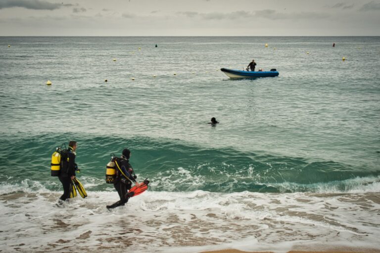 Recollida de residus dels Mossos a la platja de Fenals