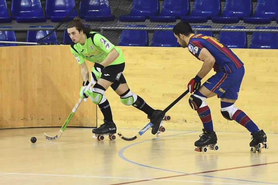 Marc González, autor d'un dels gols, durant el partit (FCB)