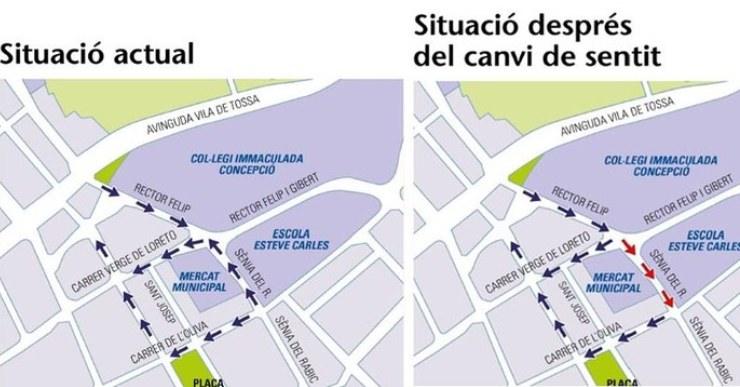 L’Ajuntament canvia de sentit un tram del carrer Sènia del Rabic