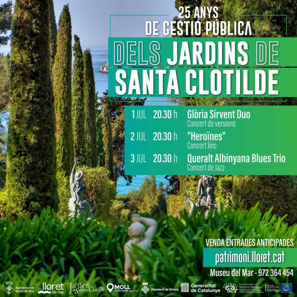 Cartell dels concerts de celebració dels 25 anys de gestió pública dels Jardins