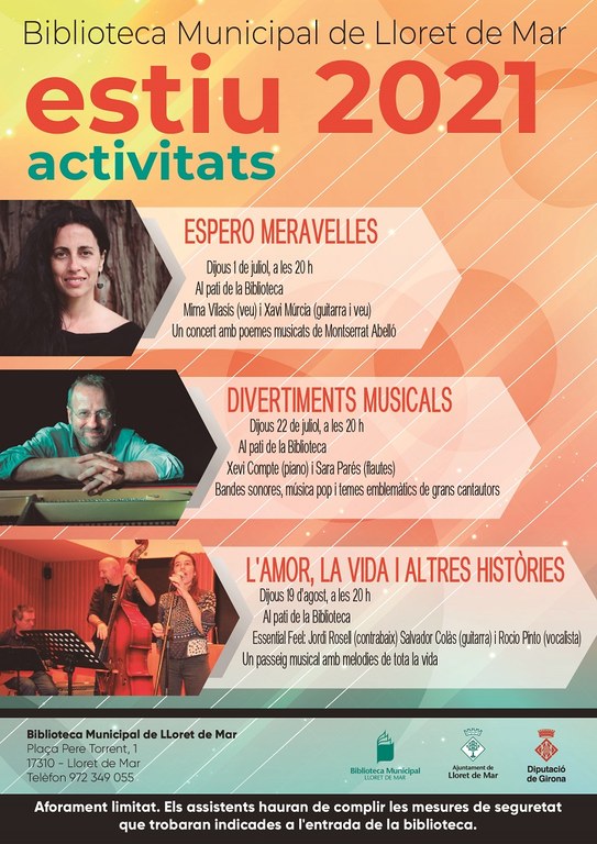 Cartell amb les activitats d'estiu a la Biblioteca
