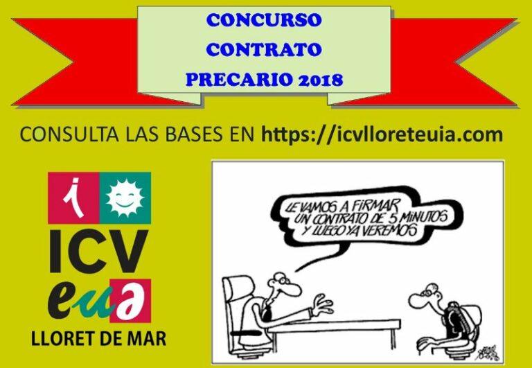 ICV-EUIA organitza un concurs per «premiar el contracte més precari» de Lloret