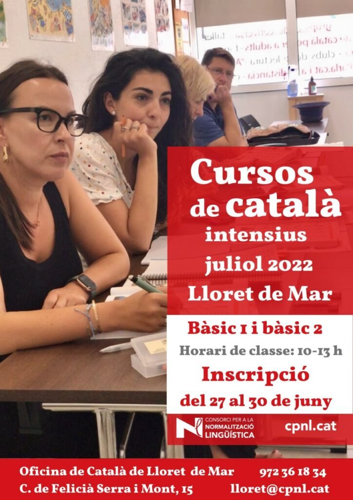 El cartell dels cursos intensius