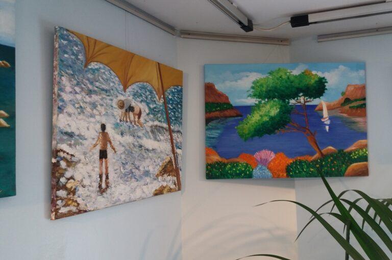 Els 24 alumnes d’Alexander Leal exposen els seus quadres a l’Espai Marina