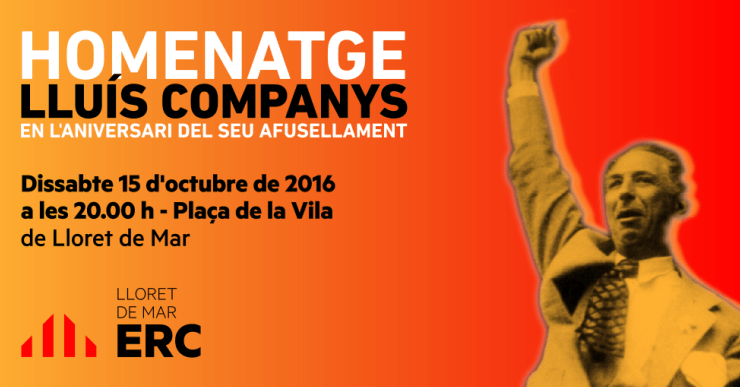 ERC fa un homenatge al president Companys aquest dissabte al vespre