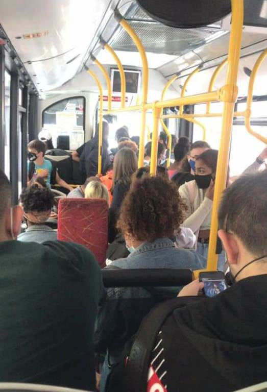 interior del bus Lloret a Blanes