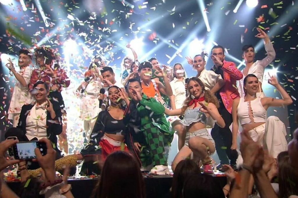 Laura Gibert i la resta dels concursants d'Eufòria, al concert del Palau Sant Jordi